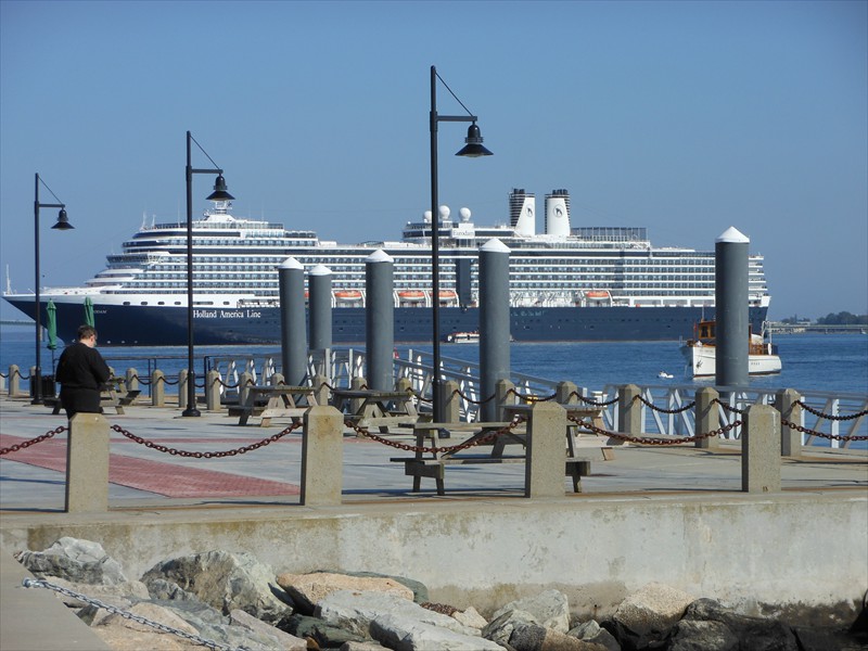 A Holland America ship is also in port